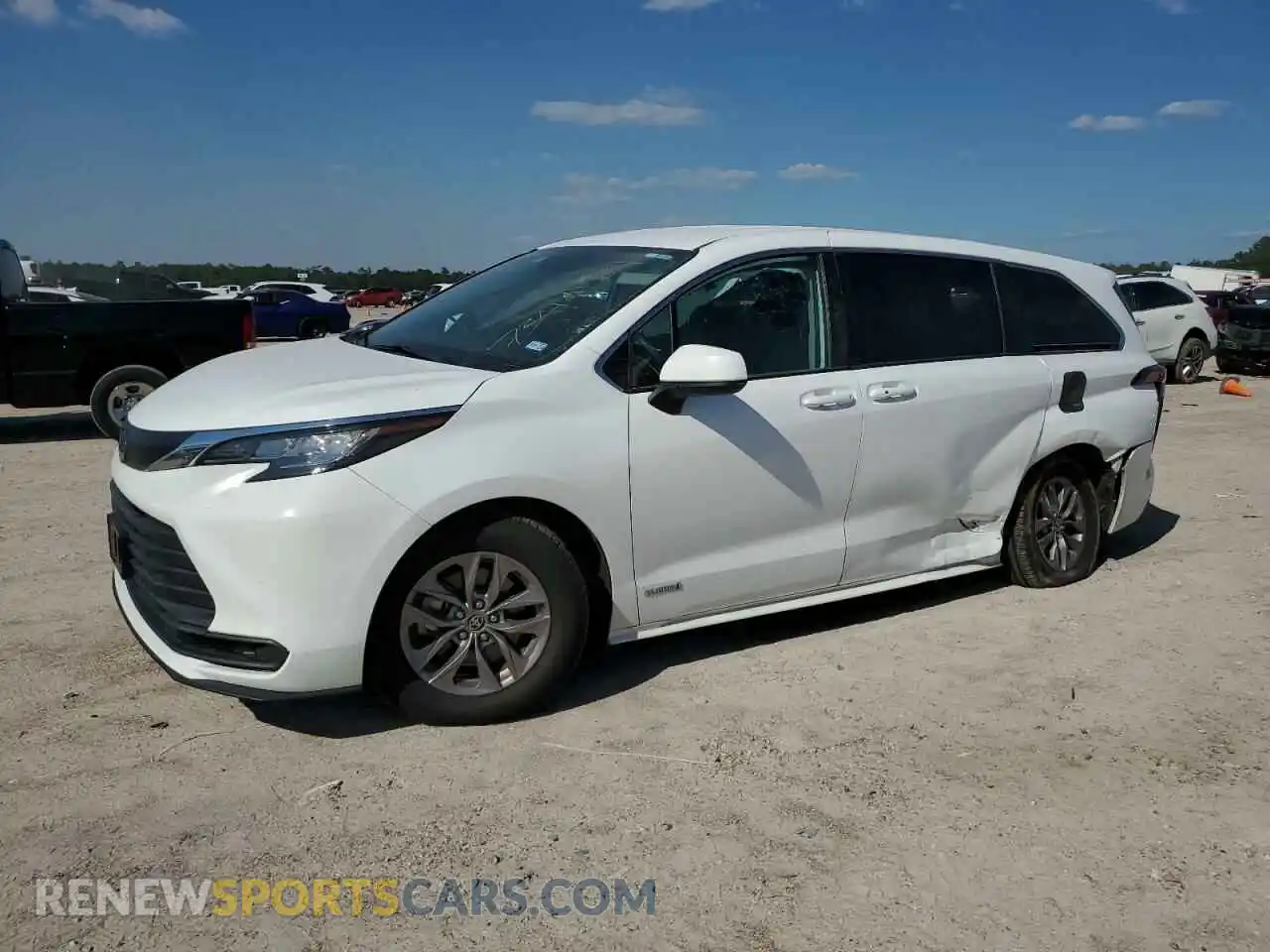 1 Photograph of a damaged car 5TDKRKEC0MS042376 TOYOTA All Models 2021