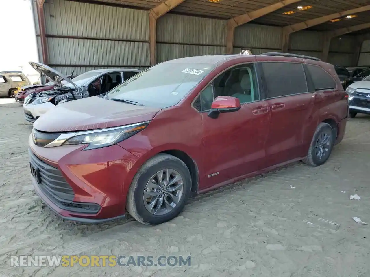 1 Photograph of a damaged car 5TDKRKEC3MS051072 TOYOTA All Models 2021