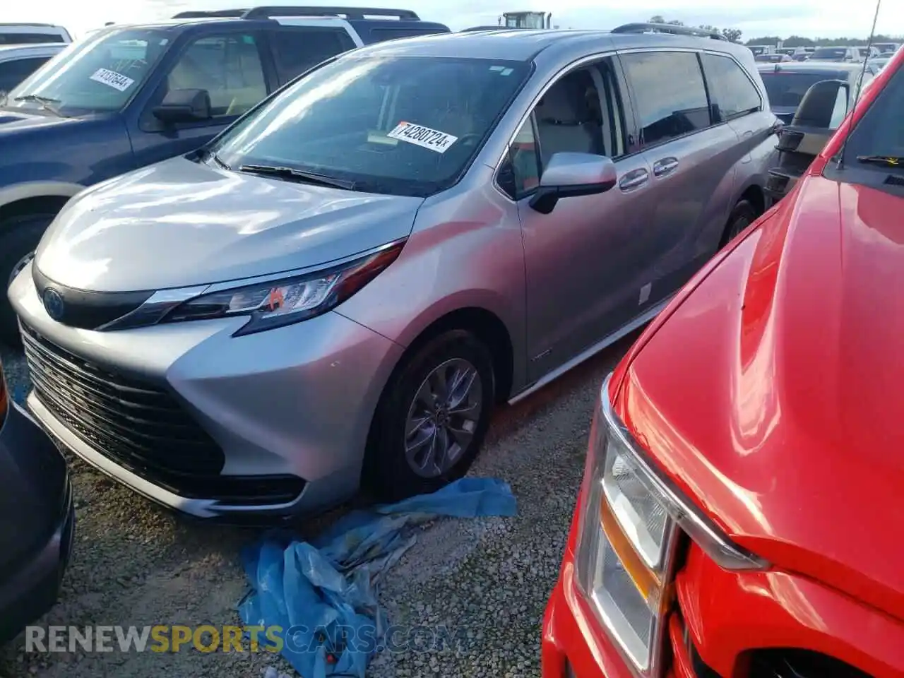 1 Photograph of a damaged car 5TDKRKEC5MS068214 TOYOTA All Models 2021