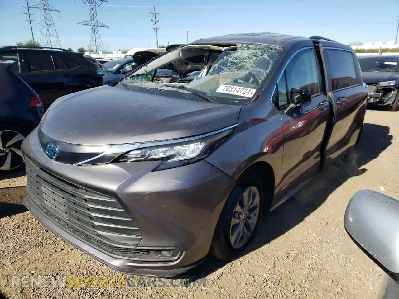 1 Photograph of a damaged car 5TDKRKEC5MS071663 TOYOTA All Models 2021