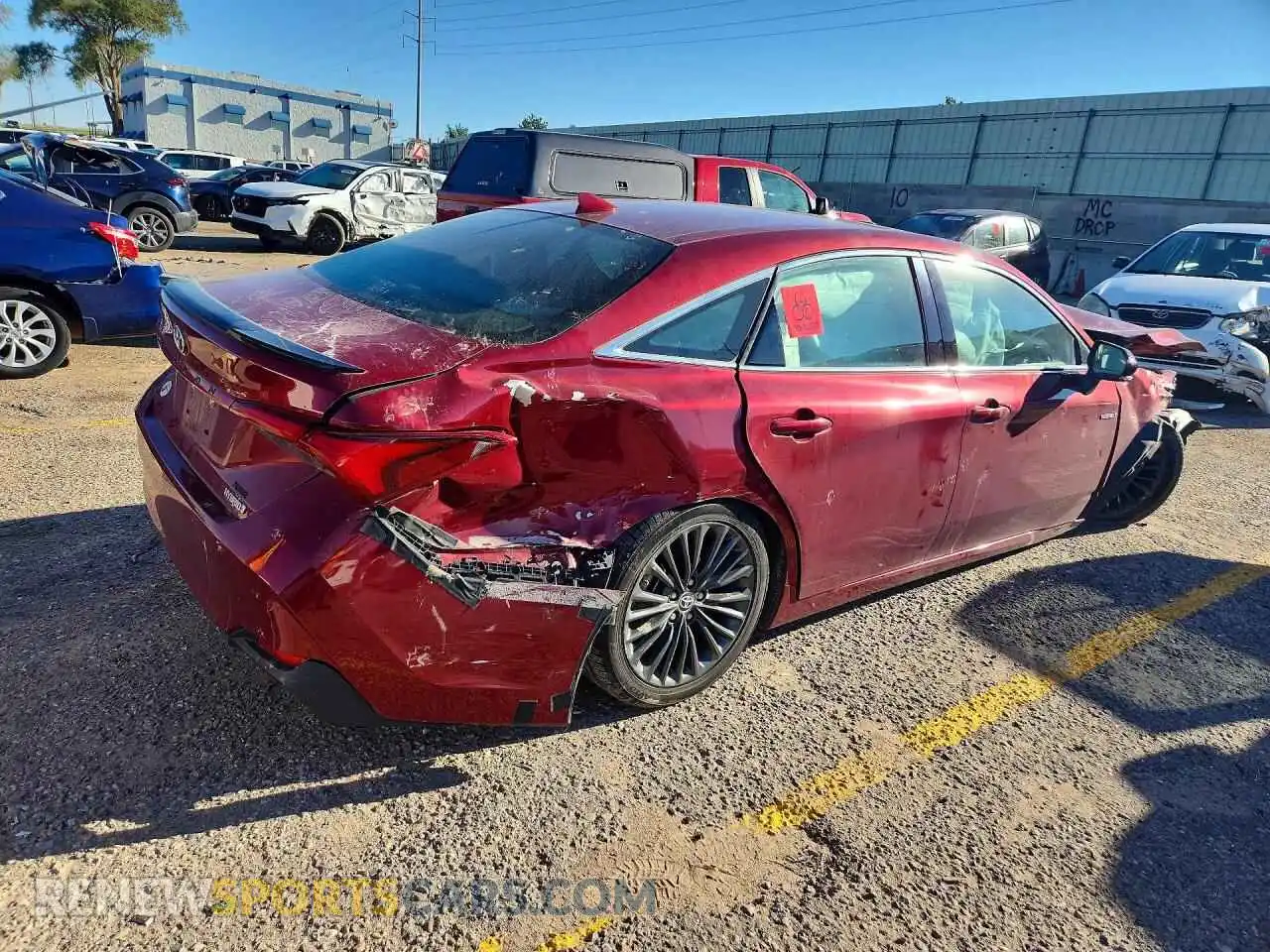3 fotografías del automóvil dañado 4T1EA1AB1MU004187 TOYOTA AVALON 2021
