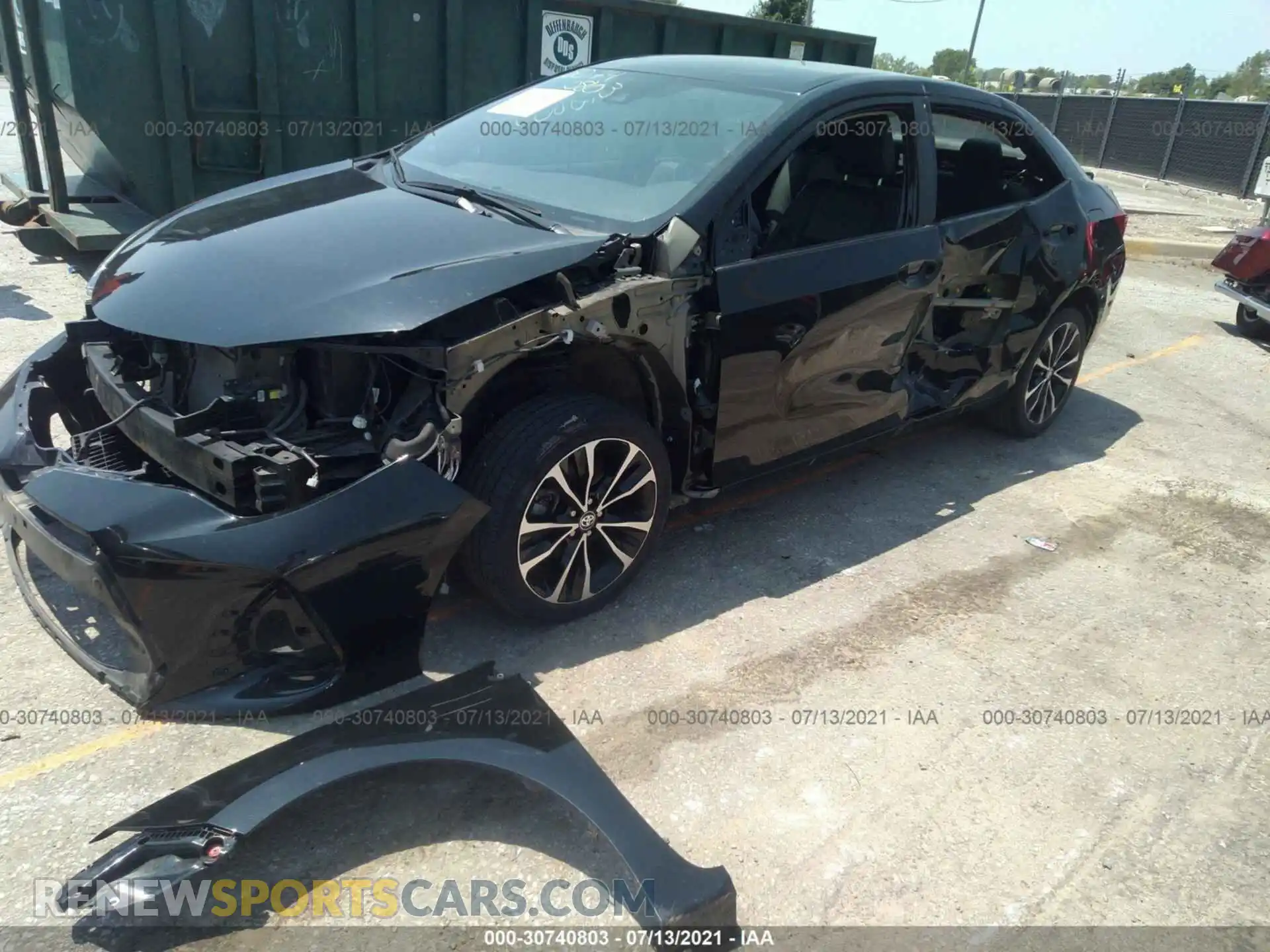 2 Photograph of a damaged car 2T1BURHE0KC165654 TOYOTA COROLLA 2019