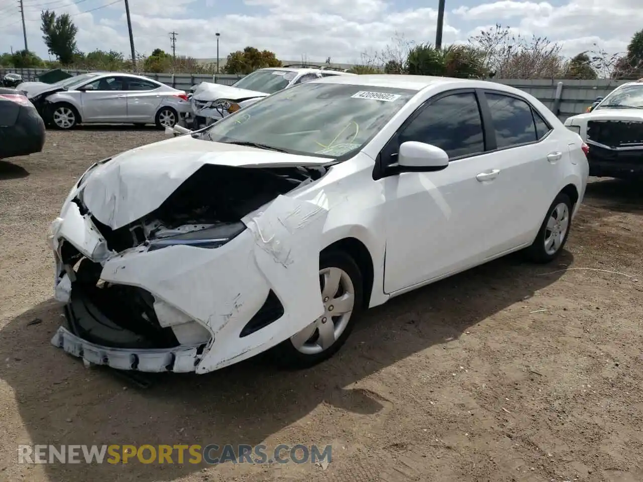2 Photograph of a damaged car 2T1BURHE0KC179926 TOYOTA COROLLA 2019