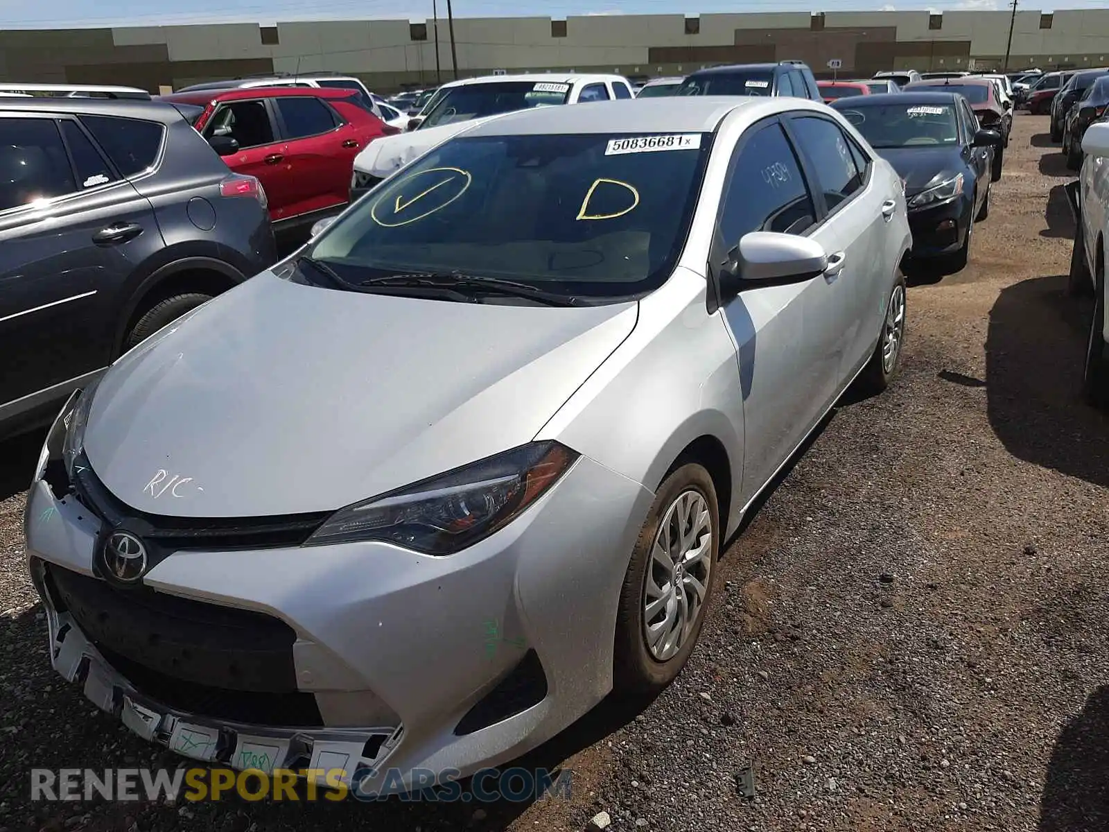 2 Photograph of a damaged car 2T1BURHE0KC186214 TOYOTA COROLLA 2019