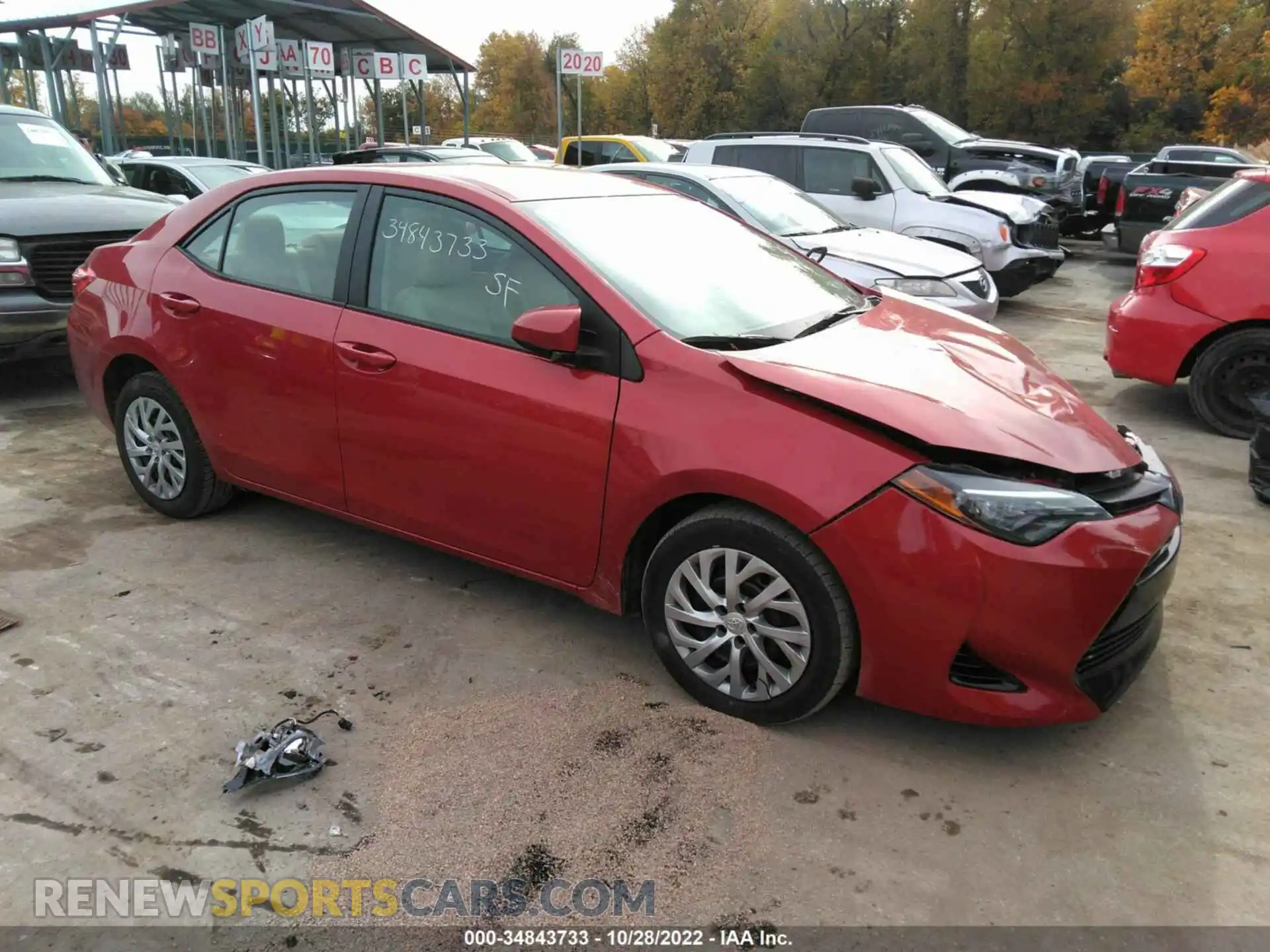 1 Photograph of a damaged car 2T1BURHE2KC131683 TOYOTA COROLLA 2019