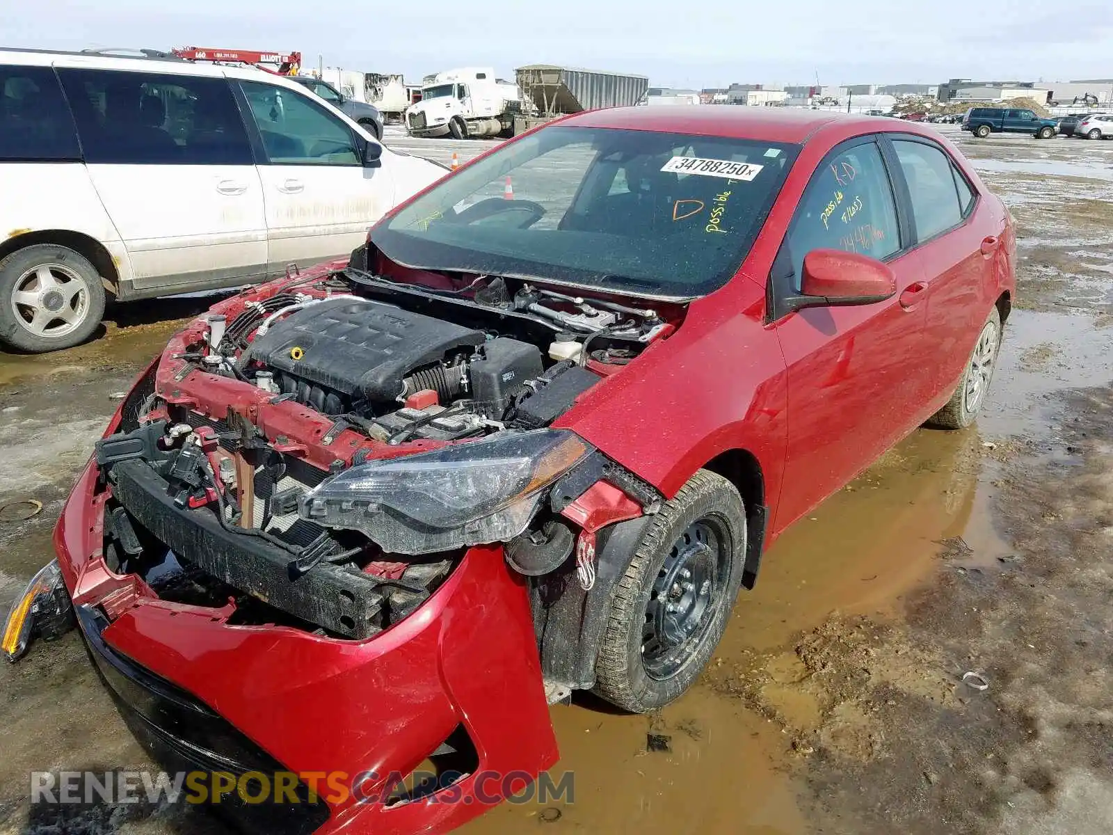 2 Photograph of a damaged car 2T1BURHE2KC158446 TOYOTA COROLLA 2019