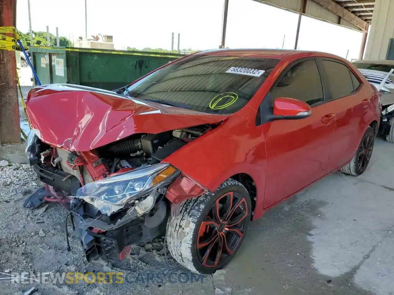 2 Photograph of a damaged car 2T1BURHE2KC173528 TOYOTA COROLLA 2019