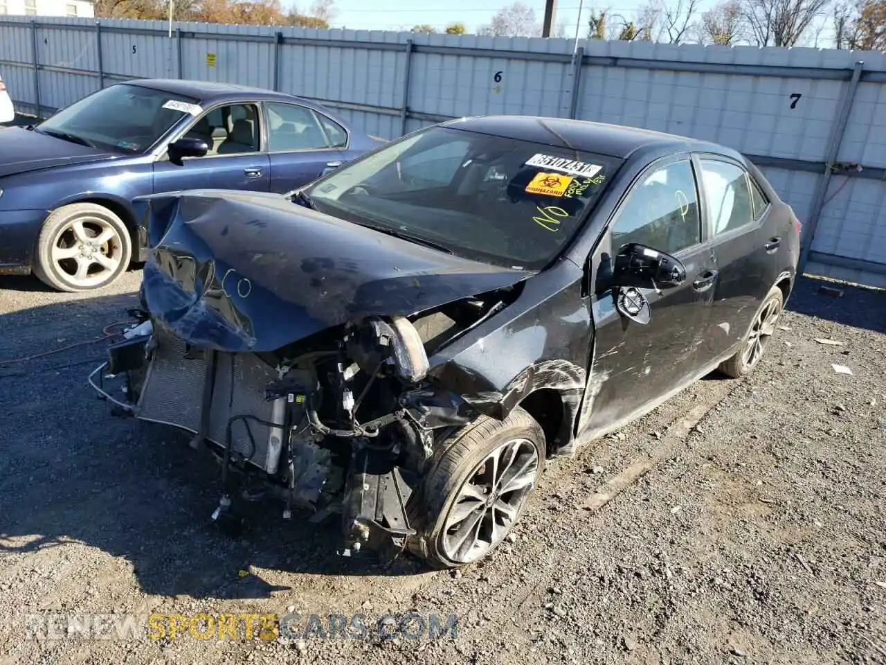 2 fotografías del automóvil dañado 2T1BURHE3KC224504 TOYOTA COROLLA 2019