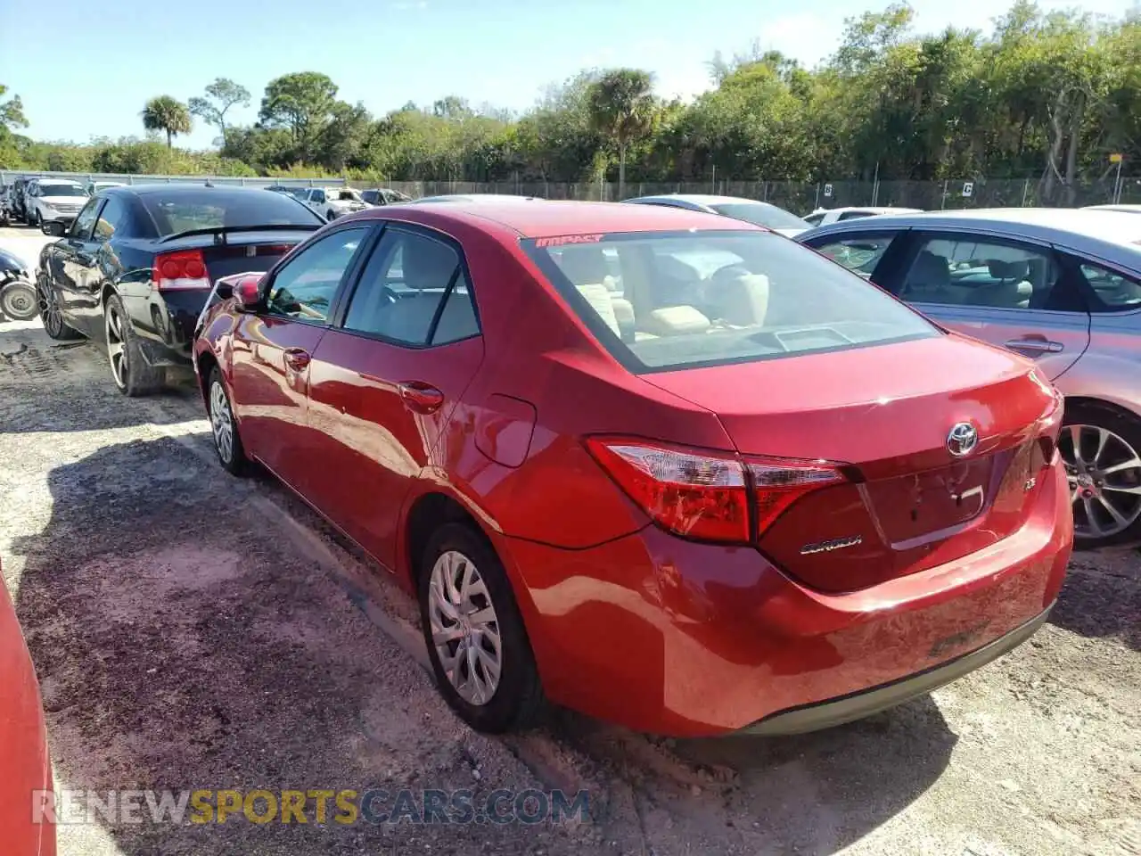 3 Photograph of a damaged car 2T1BURHE4KC151627 TOYOTA COROLLA 2019