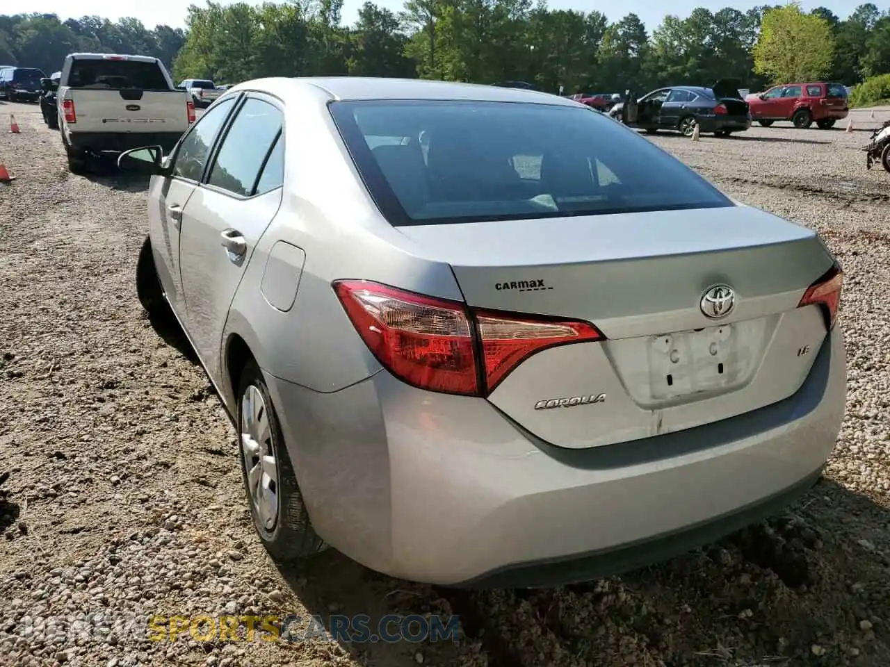 3 Photograph of a damaged car 2T1BURHE5KC192901 TOYOTA COROLLA 2019