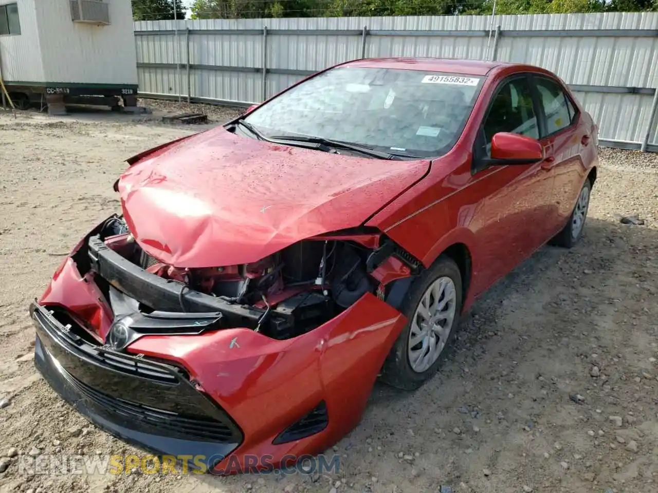 2 Photograph of a damaged car 2T1BURHE5KC209292 TOYOTA COROLLA 2019