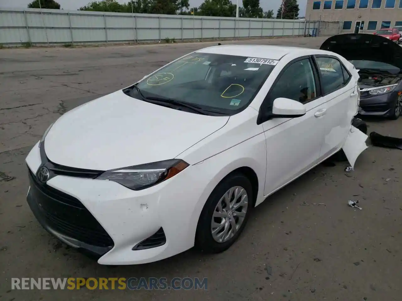 2 Photograph of a damaged car 2T1BURHE5KC217960 TOYOTA COROLLA 2019