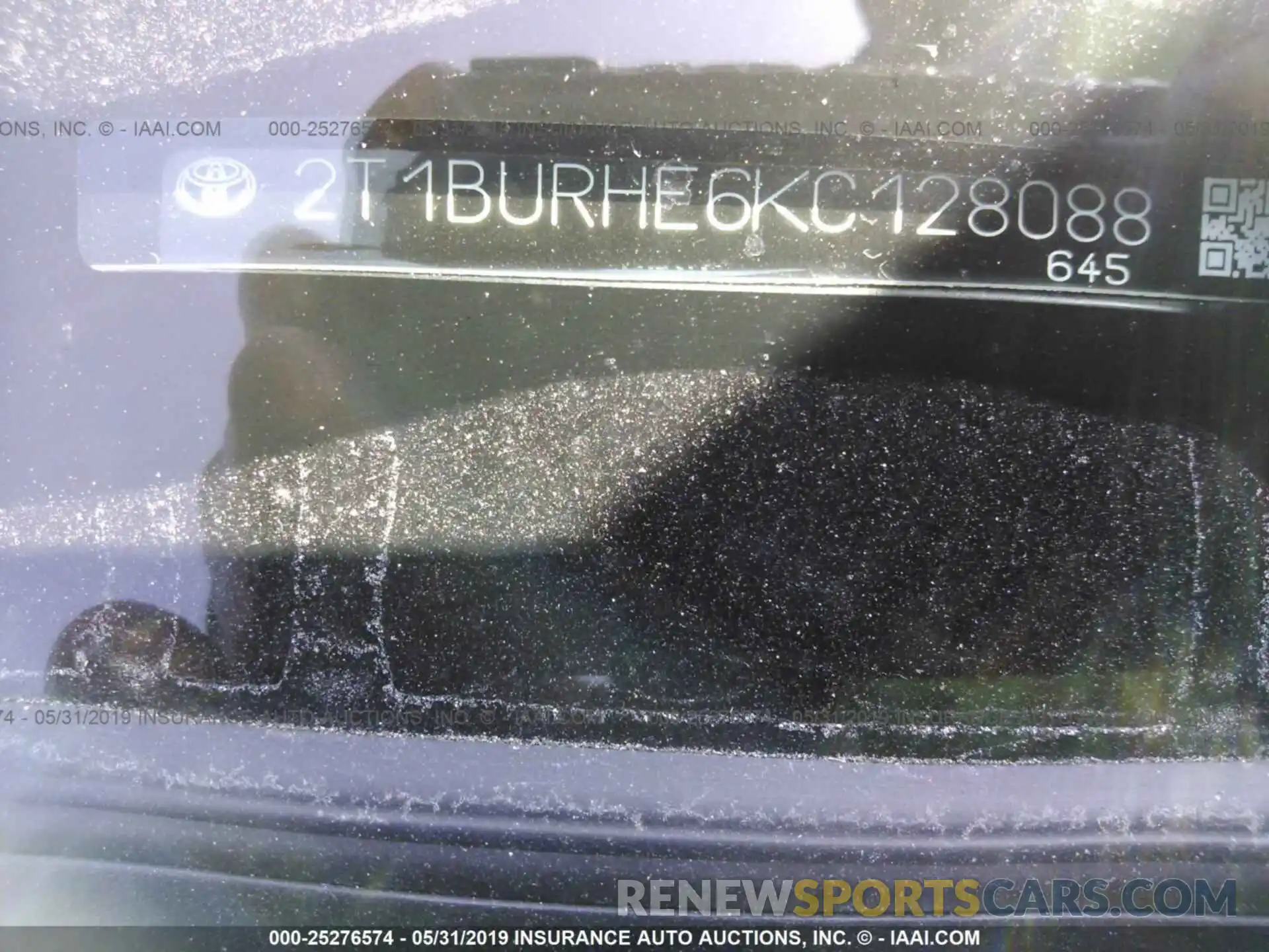 9 Photograph of a damaged car 2T1BURHE6KC128088 TOYOTA COROLLA 2019