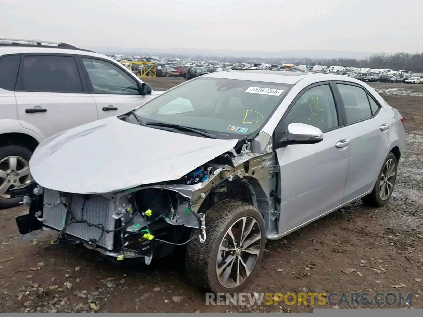 2 Photograph of a damaged car 2T1BURHE6KC172463 TOYOTA COROLLA 2019