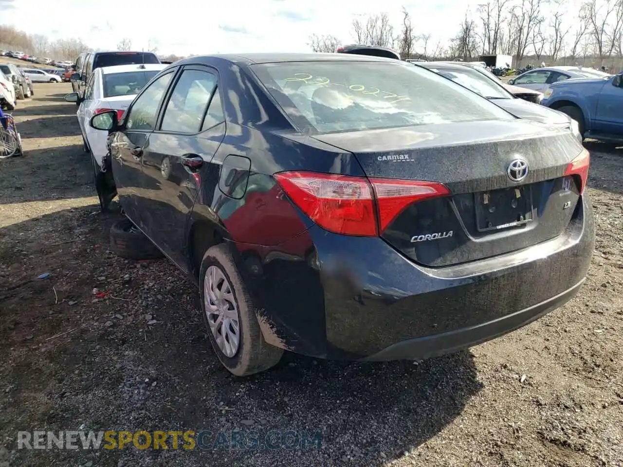3 Photograph of a damaged car 2T1BURHE6KC237604 TOYOTA COROLLA 2019