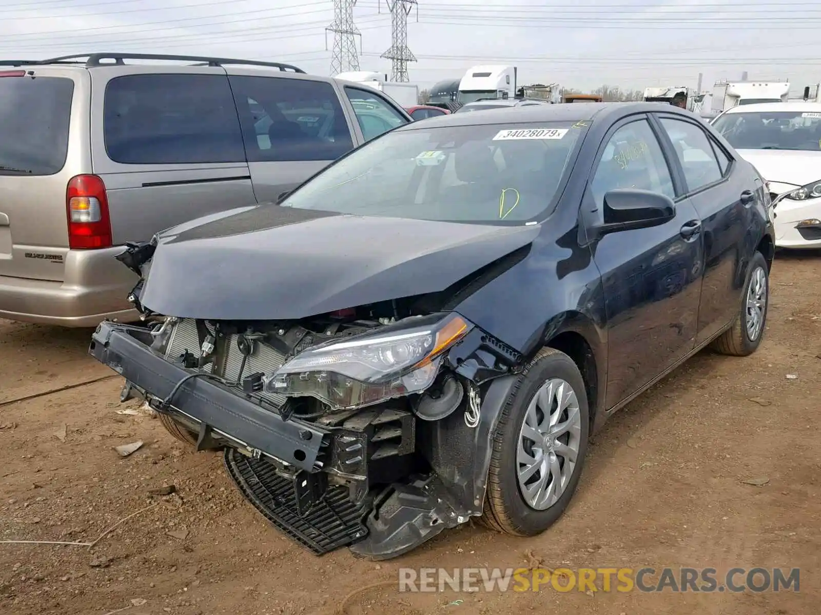 2 Photograph of a damaged car 2T1BURHE6KC239031 TOYOTA COROLLA 2019