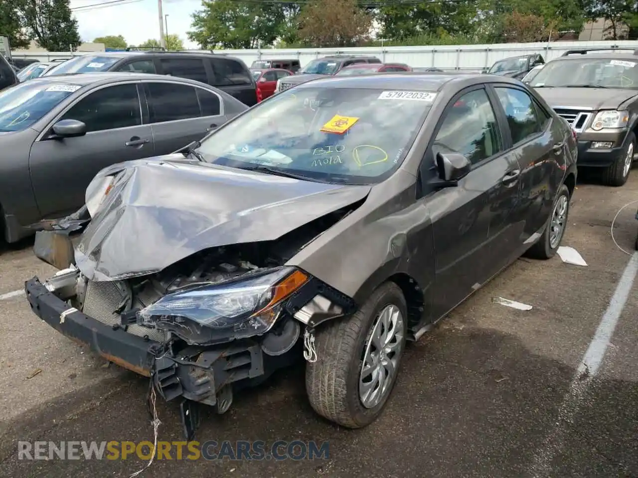 2 Photograph of a damaged car 2T1BURHE7KC149483 TOYOTA COROLLA 2019