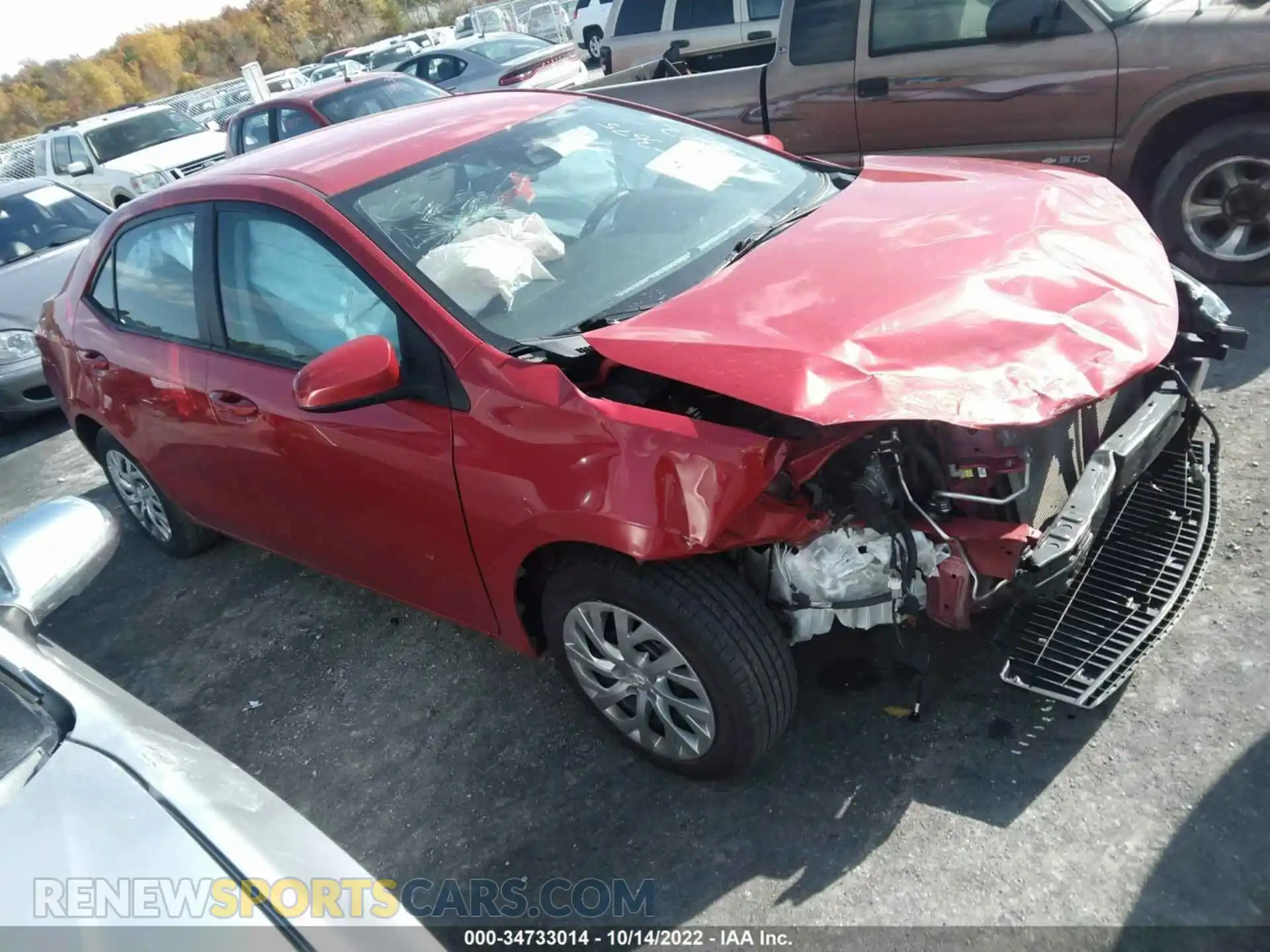 1 Photograph of a damaged car 2T1BURHE7KC165568 TOYOTA COROLLA 2019