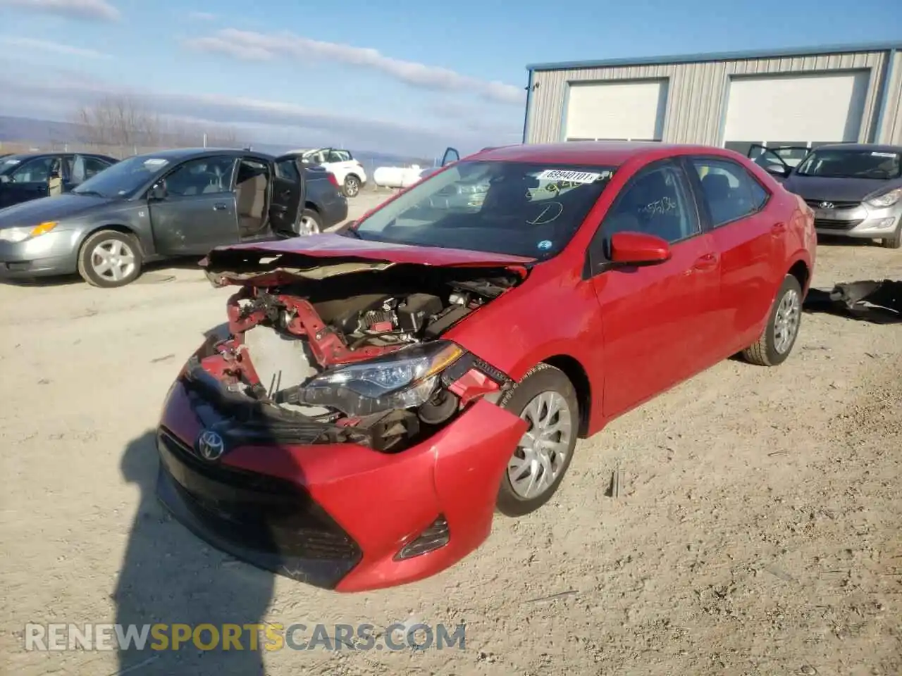 2 Photograph of a damaged car 2T1BURHE7KC180975 TOYOTA COROLLA 2019