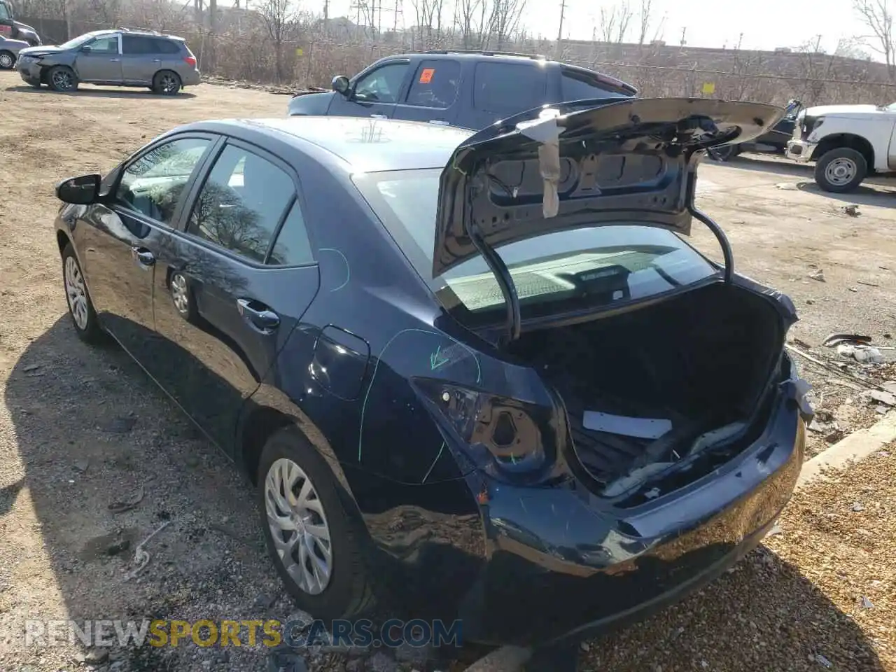 3 Photograph of a damaged car 2T1BURHE7KC187599 TOYOTA COROLLA 2019