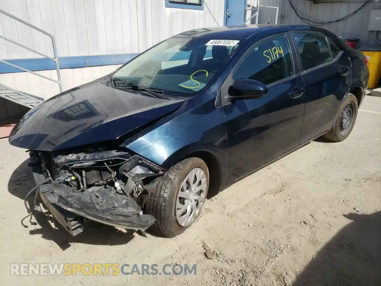 2 Photograph of a damaged car 2T1BURHE8KC230945 TOYOTA COROLLA 2019