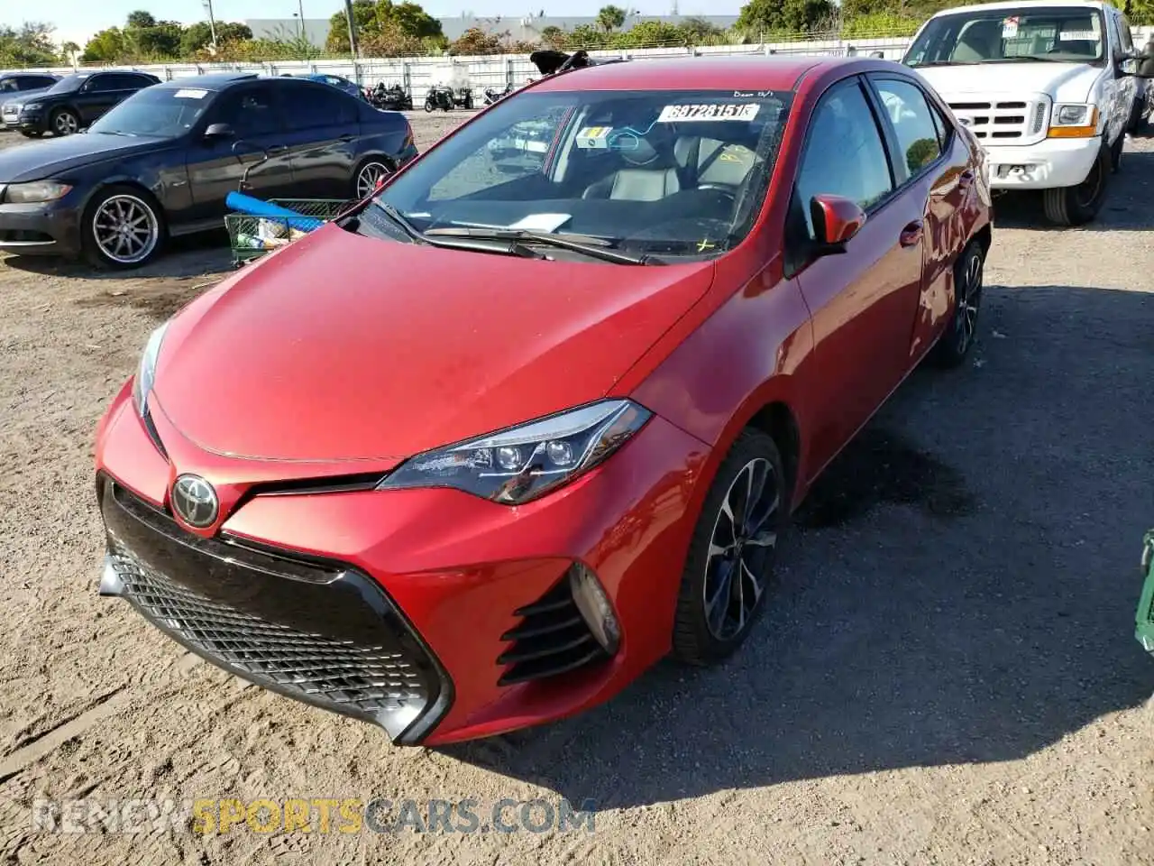 2 Photograph of a damaged car 5YFBURHE0KP937151 TOYOTA COROLLA 2019