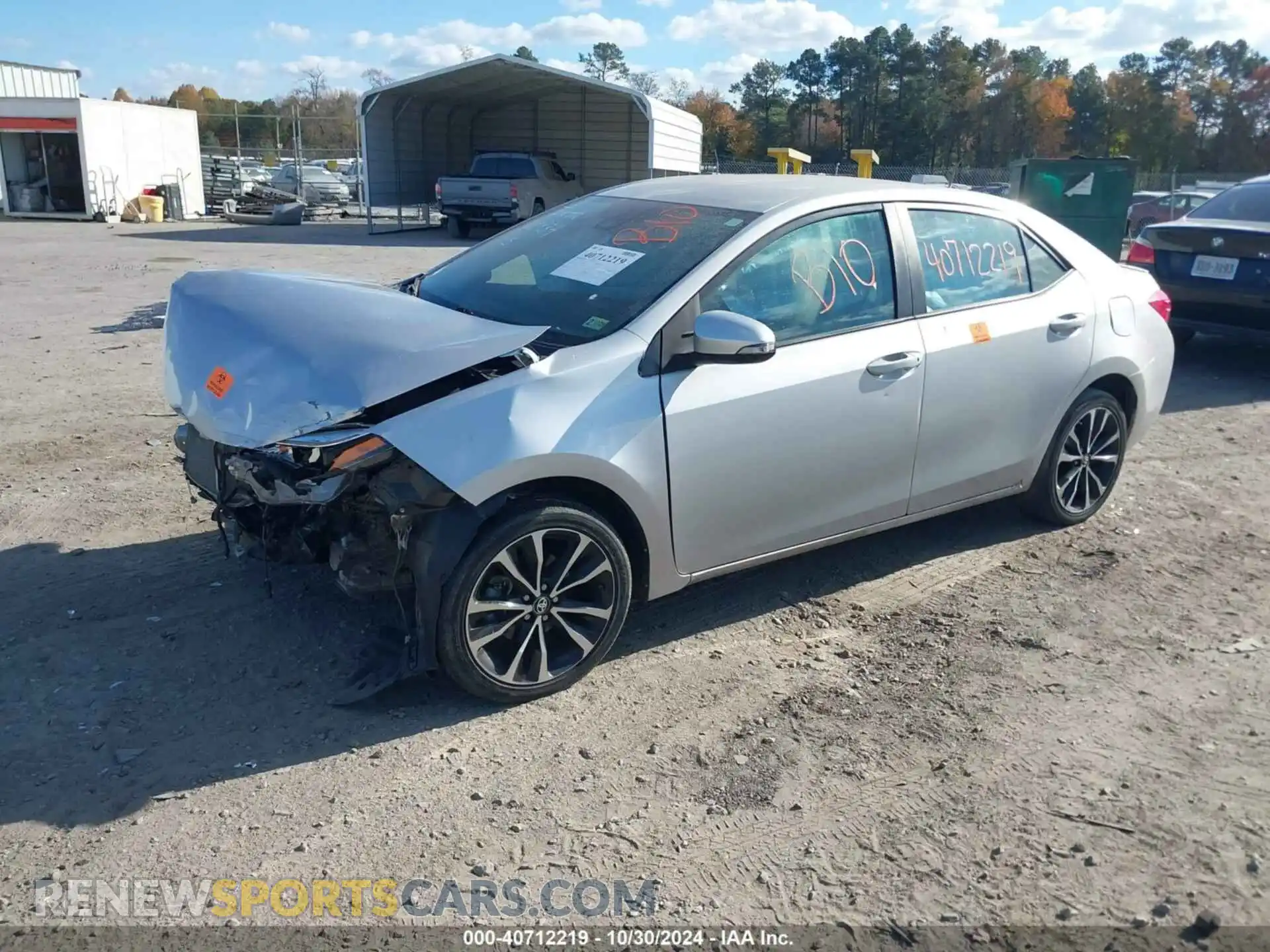 2 fotografías del automóvil dañado 5YFBURHE1KP928586 TOYOTA COROLLA 2019