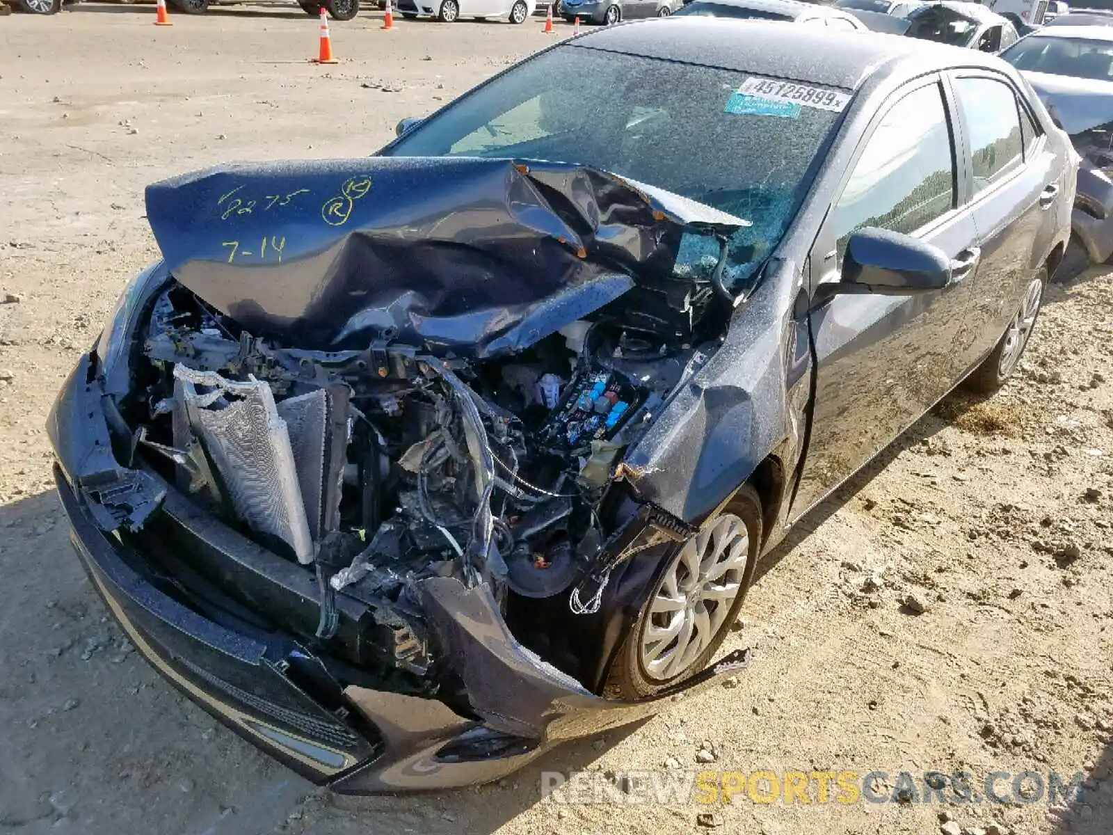 2 Photograph of a damaged car 5YFBURHE1KP938275 TOYOTA COROLLA 2019