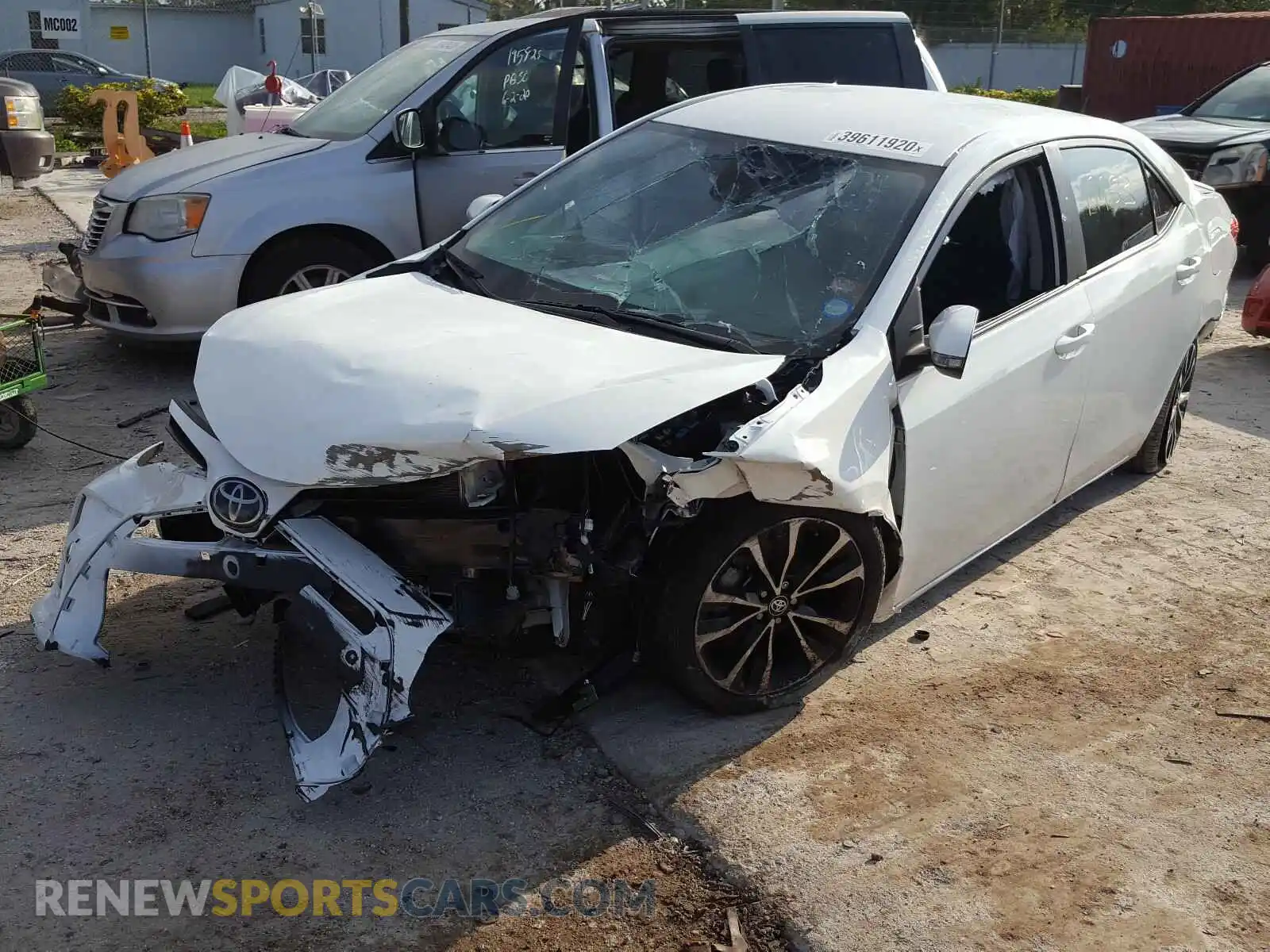 2 Photograph of a damaged car 5YFBURHE3KP913541 TOYOTA COROLLA 2019