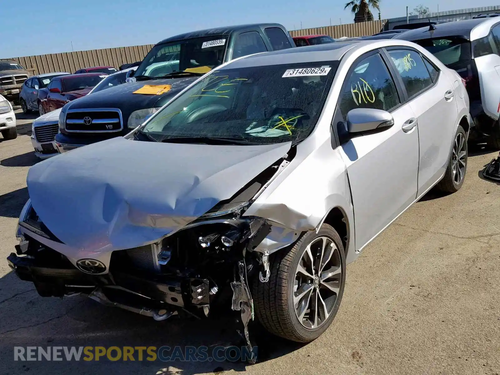 2 Photograph of a damaged car 5YFBURHE4KP857979 TOYOTA COROLLA 2019