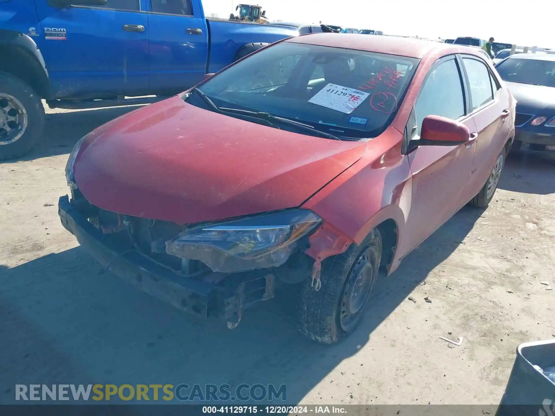 2 Photograph of a damaged car 5YFBURHE4KP871185 TOYOTA COROLLA 2019