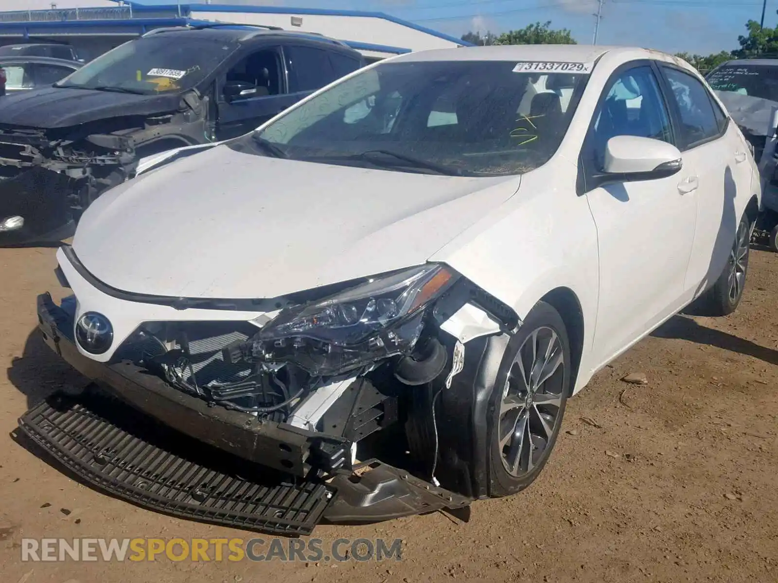 2 Photograph of a damaged car 5YFBURHE4KP927254 TOYOTA COROLLA 2019