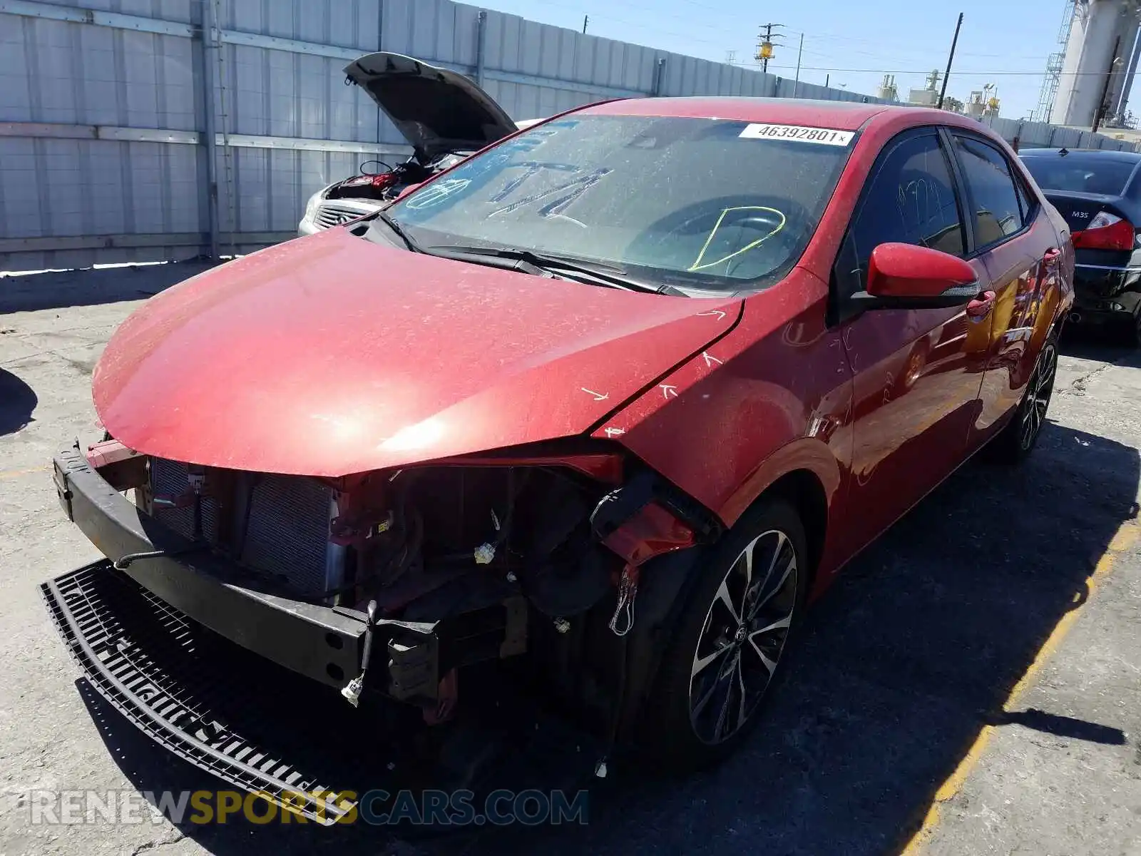 2 Photograph of a damaged car 5YFBURHE4KP928985 TOYOTA COROLLA 2019