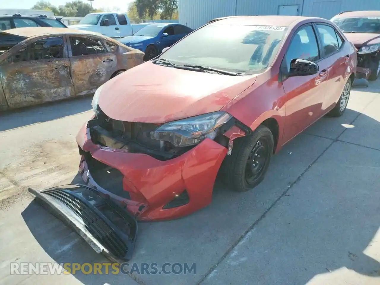 2 Photograph of a damaged car 5YFBURHE4KP932535 TOYOTA COROLLA 2019