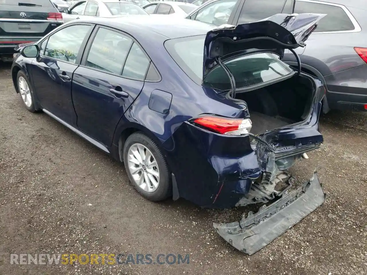 3 fotografías del automóvil dañado 5YFBPRBE3LP118295 TOYOTA COROLLA 2020