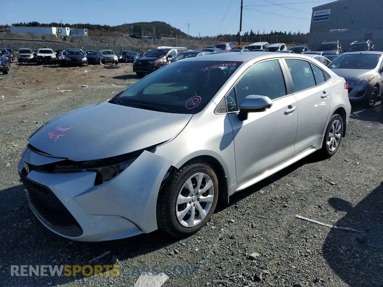 2 Photograph of a damaged car 5YFBPRBE4LP002670 TOYOTA COROLLA 2020