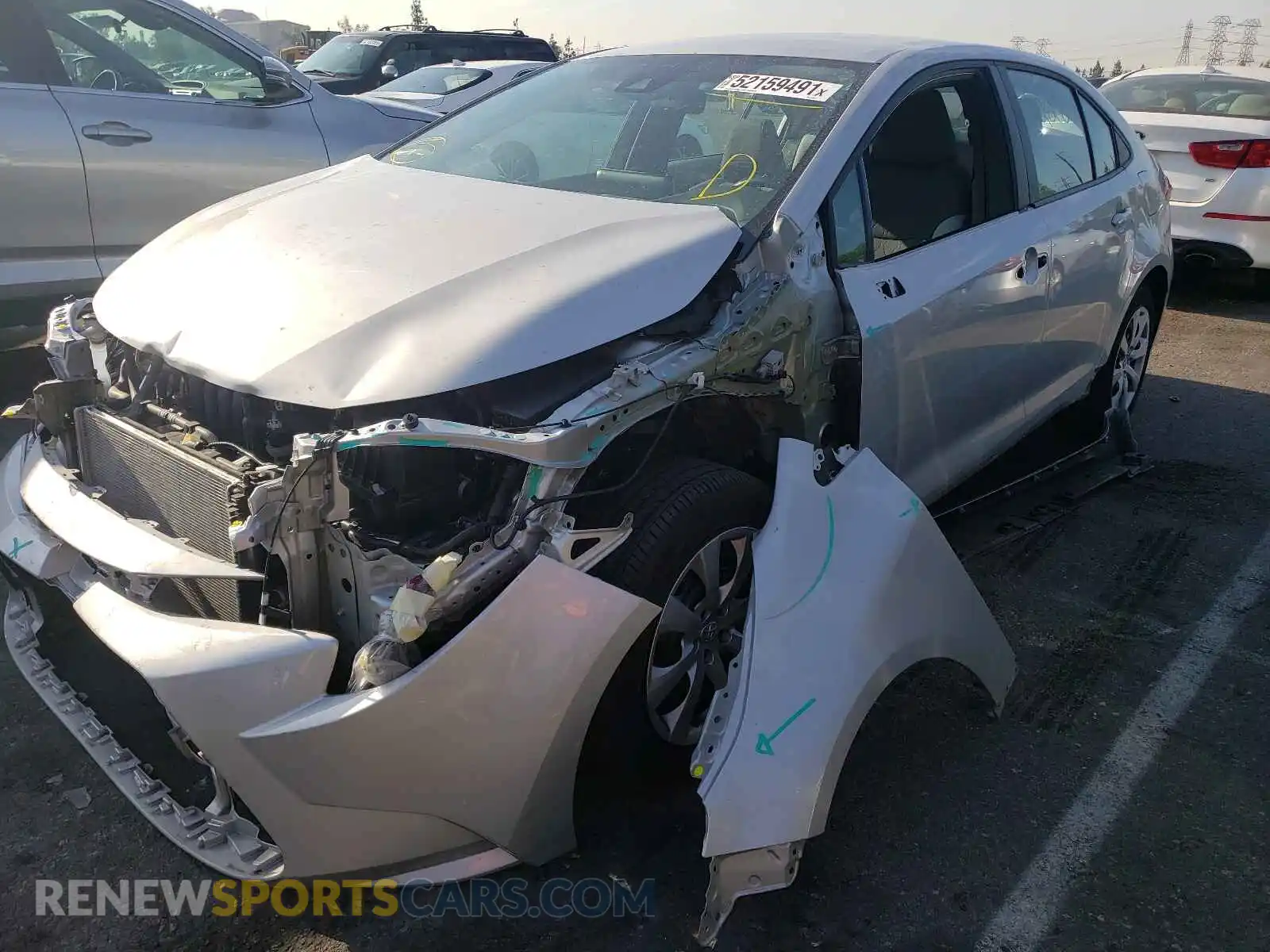 2 Photograph of a damaged car 5YFEPRAE0LP073671 TOYOTA COROLLA 2020