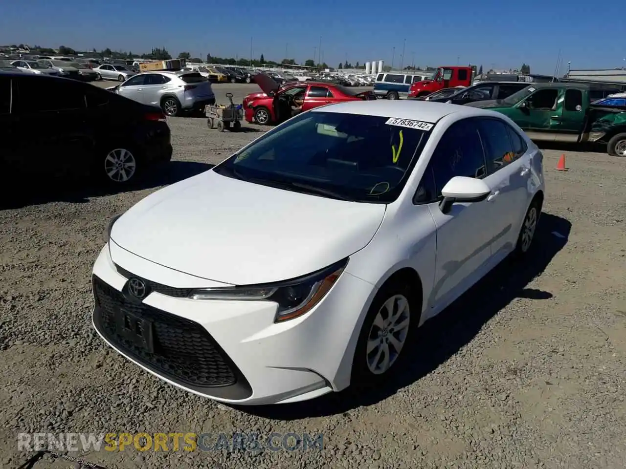 2 Photograph of a damaged car 5YFEPRAE0LP096609 TOYOTA COROLLA 2020