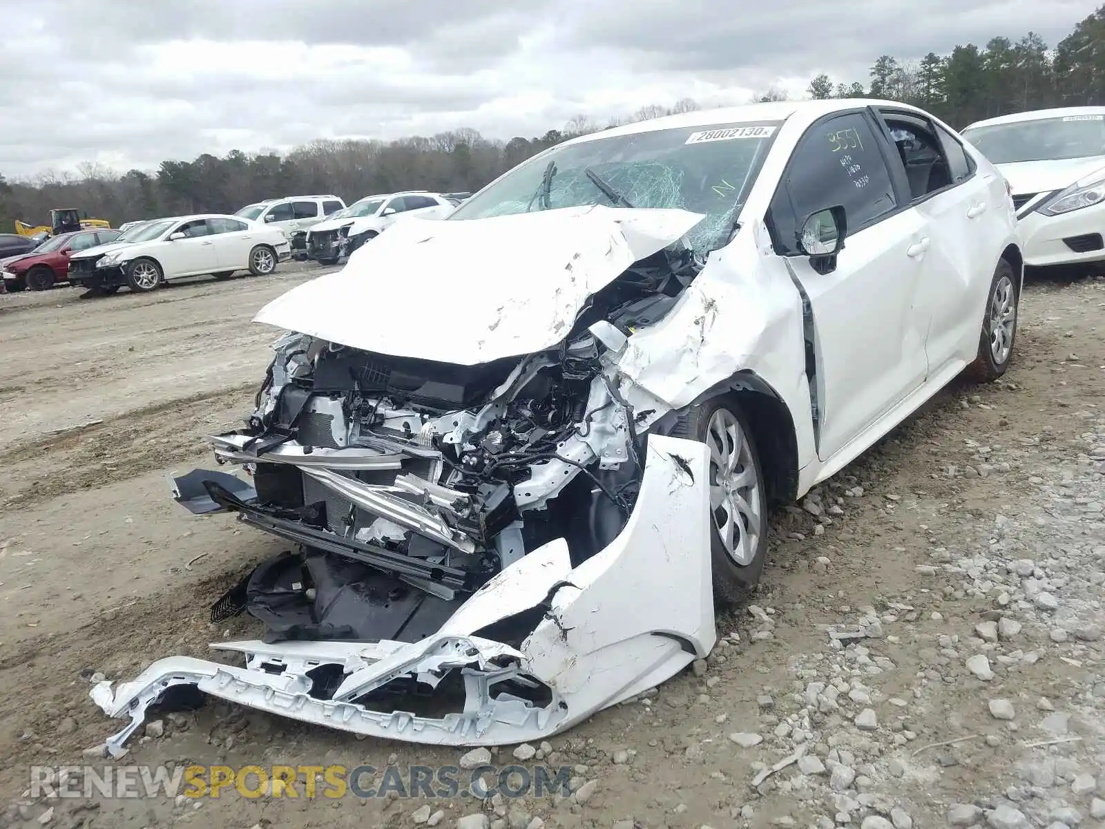 2 fotografías del automóvil dañado 5YFEPRAE1LP007033 TOYOTA COROLLA 2020
