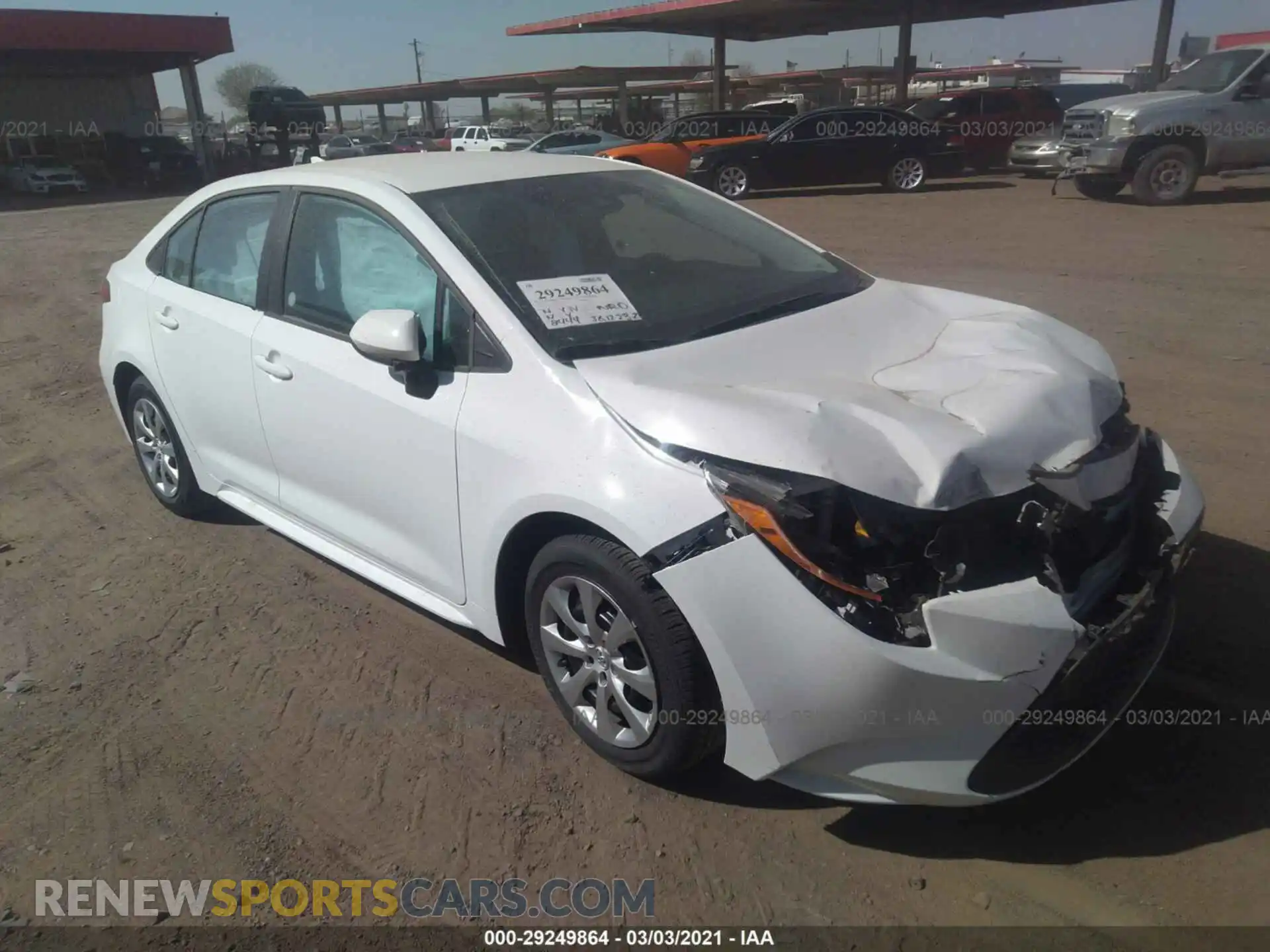1 Photograph of a damaged car 5YFEPRAE1LP105902 TOYOTA COROLLA 2020