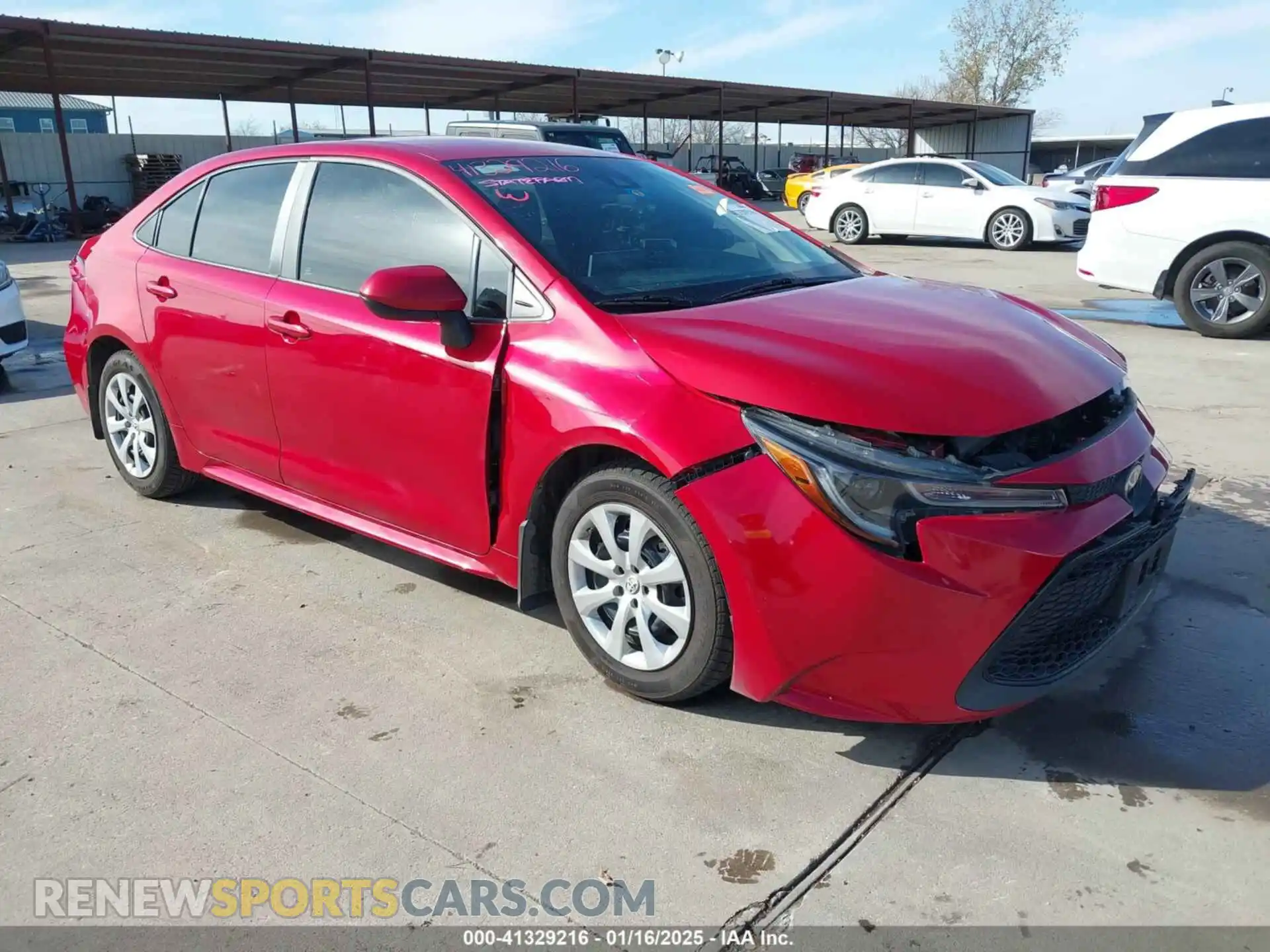 1 Photograph of a damaged car 5YFEPRAE2LP075082 TOYOTA COROLLA 2020