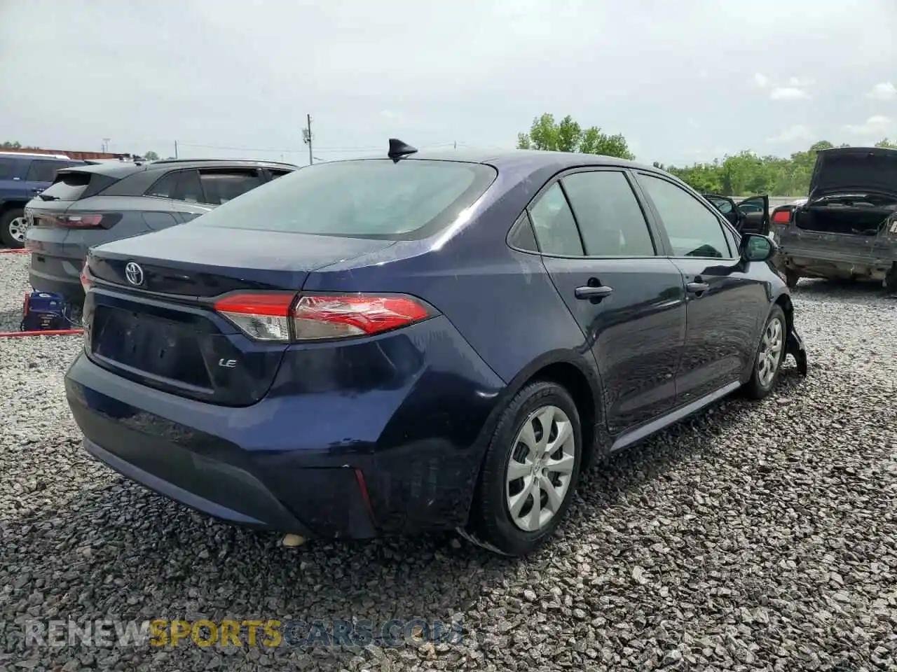 3 fotografías del automóvil dañado 5YFEPRAE2LP088317 TOYOTA COROLLA 2020