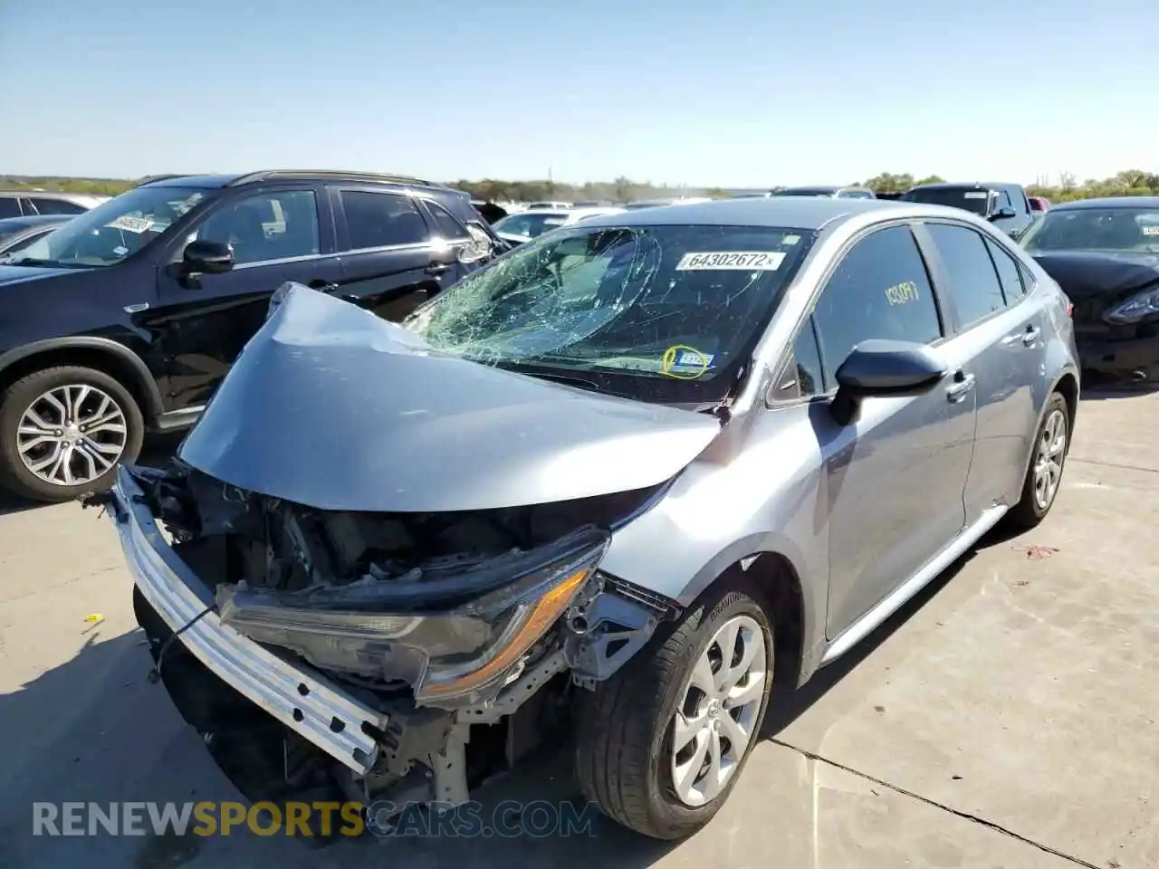 2 Photograph of a damaged car 5YFEPRAE2LP089967 TOYOTA COROLLA 2020