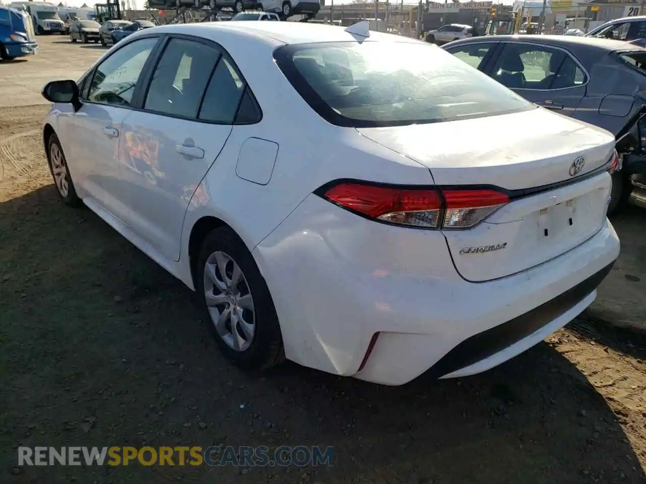 3 Photograph of a damaged car 5YFEPRAE2LP109800 TOYOTA COROLLA 2020