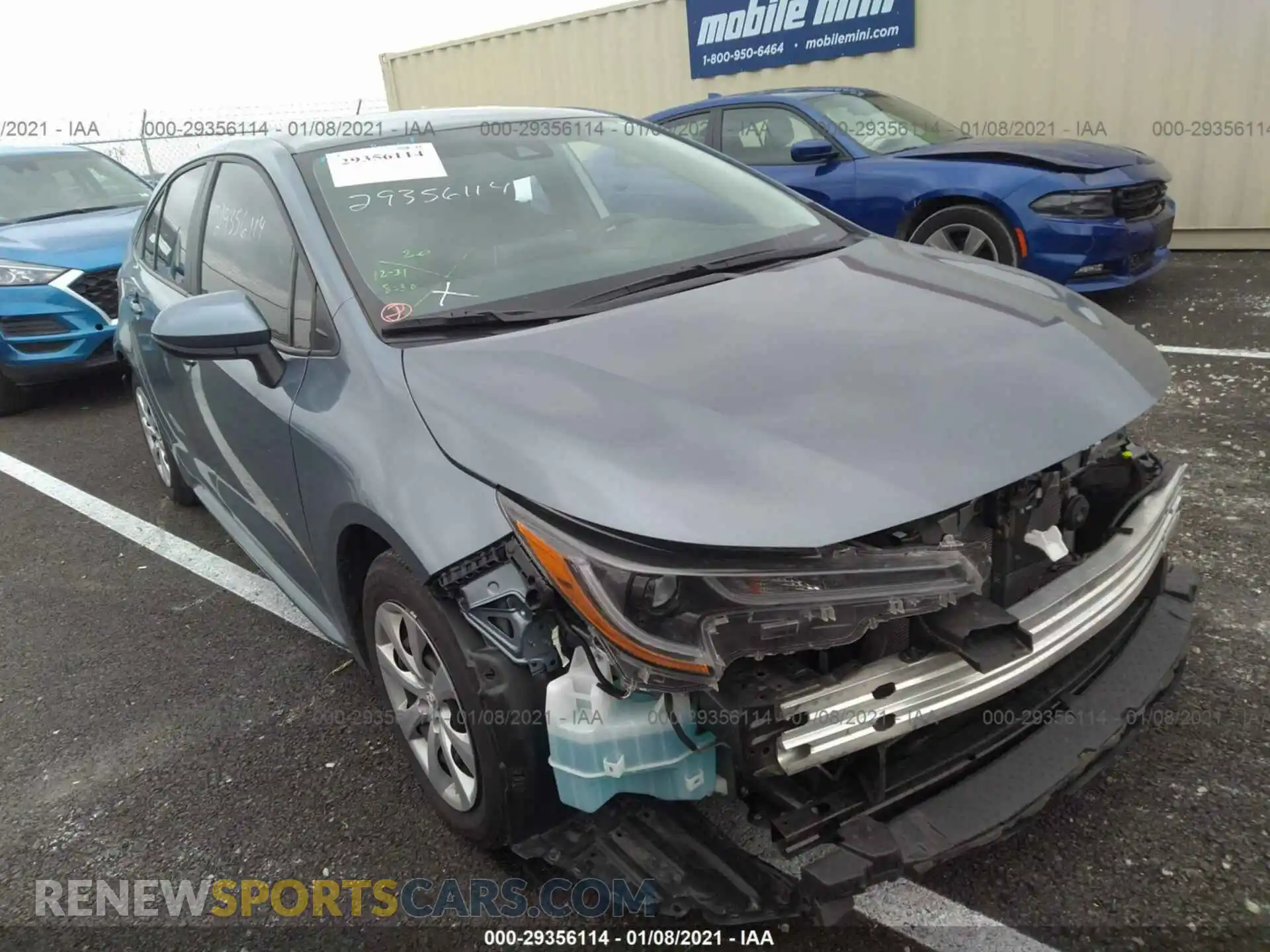 1 Photograph of a damaged car 5YFEPRAE2LP142019 TOYOTA COROLLA 2020