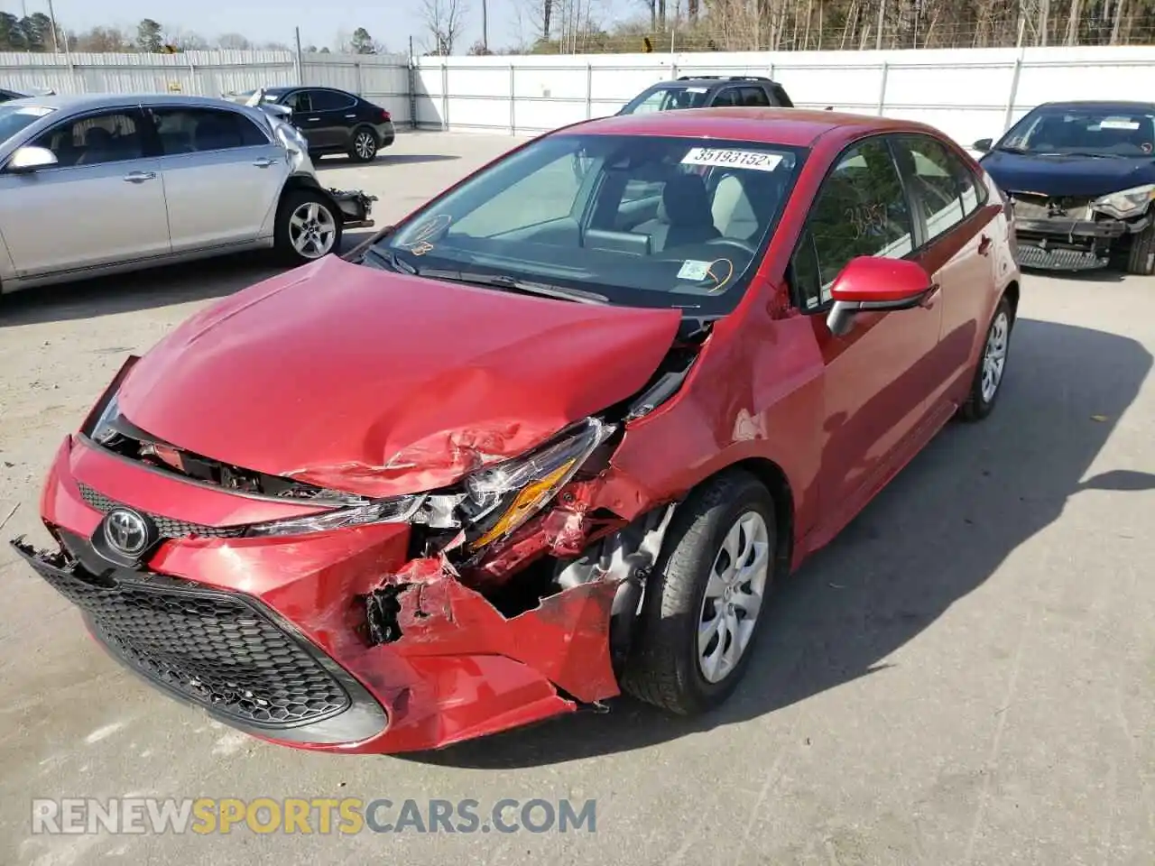 2 Photograph of a damaged car 5YFEPRAE3LP059814 TOYOTA COROLLA 2020