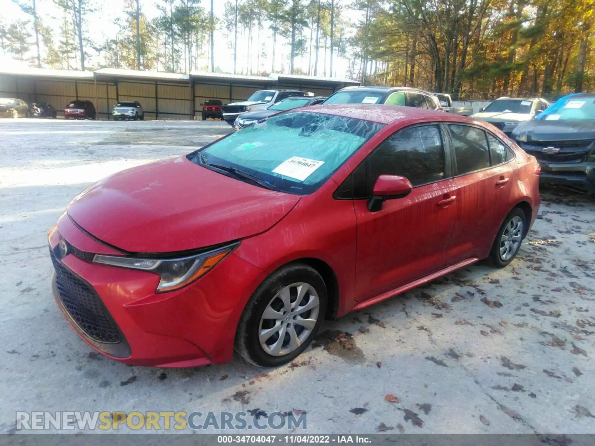 2 fotografías del automóvil dañado 5YFEPRAE3LP066763 TOYOTA COROLLA 2020