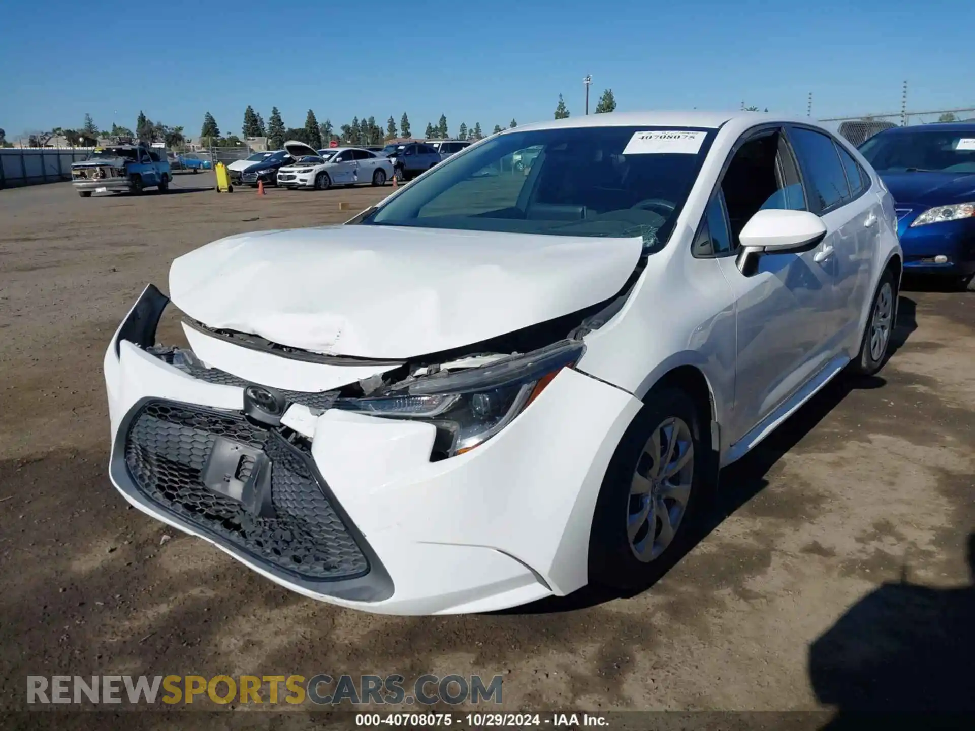 2 fotografías del automóvil dañado 5YFEPRAE4LP039412 TOYOTA COROLLA 2020