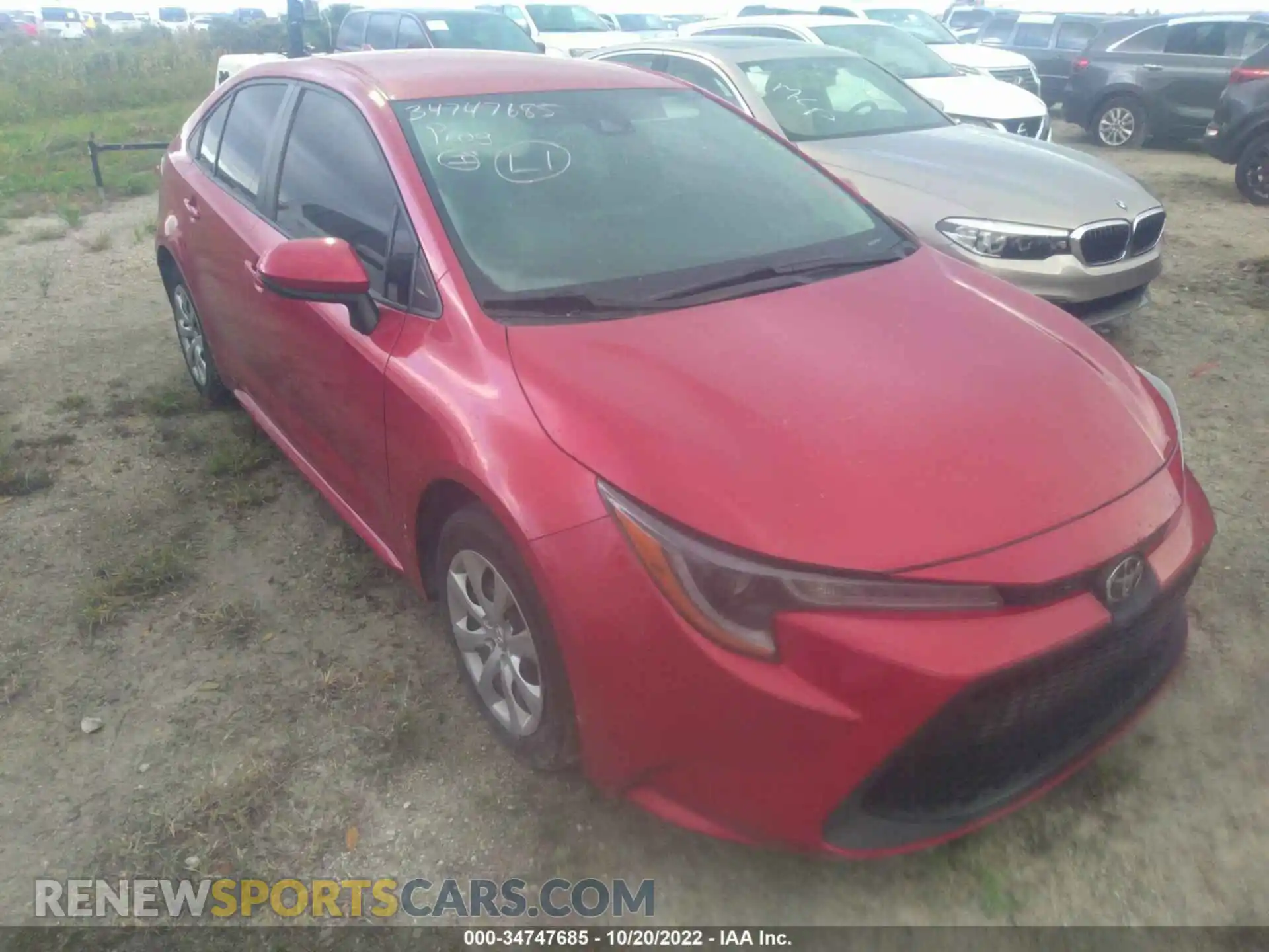 1 fotografías del automóvil dañado 5YFEPRAE4LP093664 TOYOTA COROLLA 2020