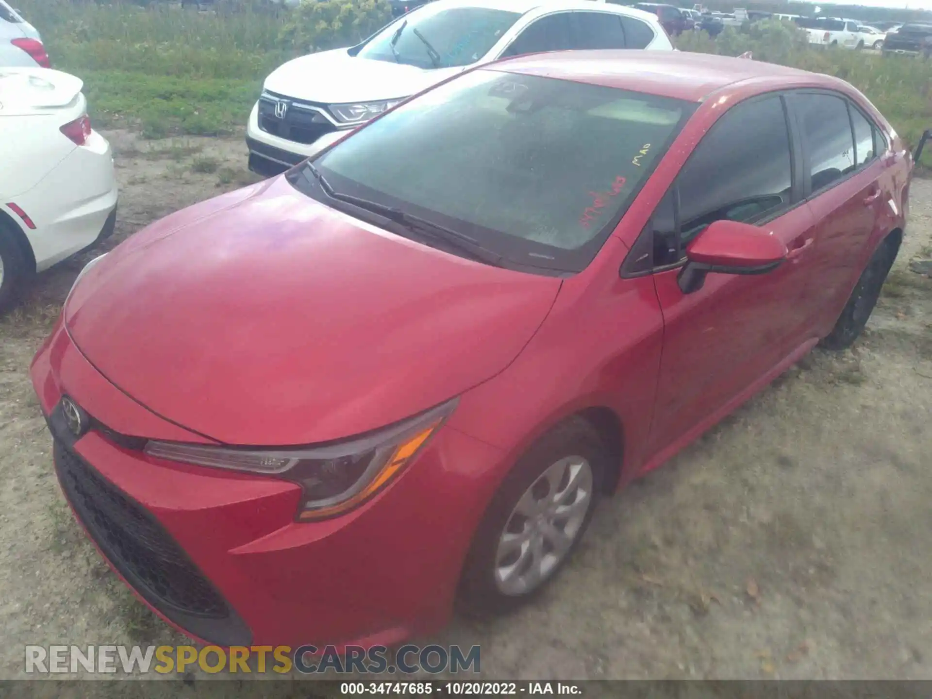 2 fotografías del automóvil dañado 5YFEPRAE4LP093664 TOYOTA COROLLA 2020